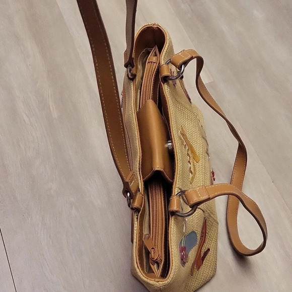 Womens Vintage Woven Straw Shoes‎ Flip Flops Boots Heels Multi Pocket Satchel - Picture 6 of 14